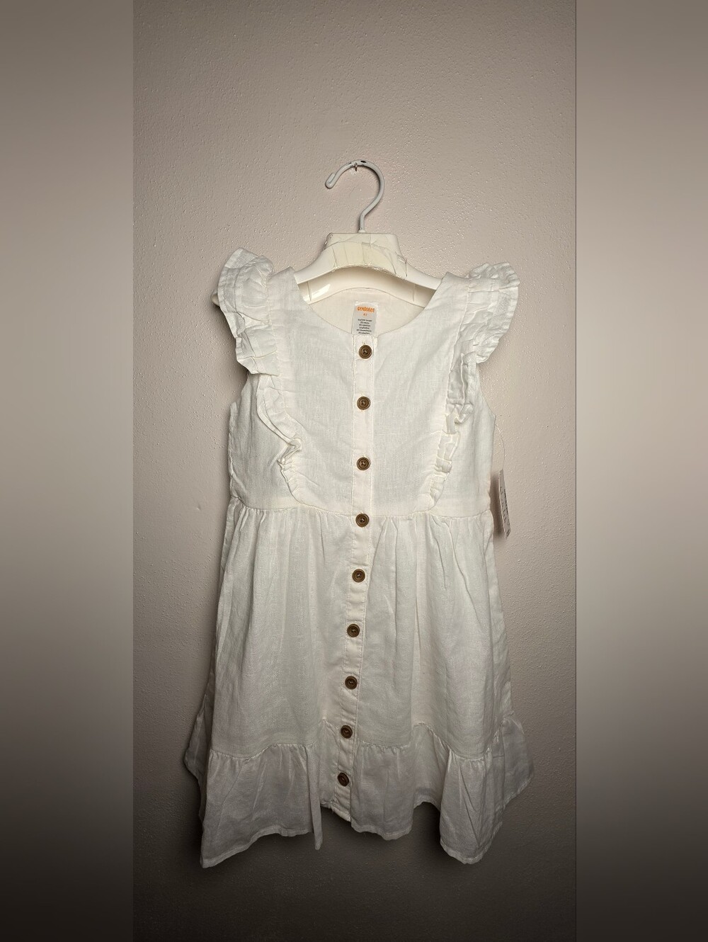Gymboree Cream Button-Front Ruffle Dress